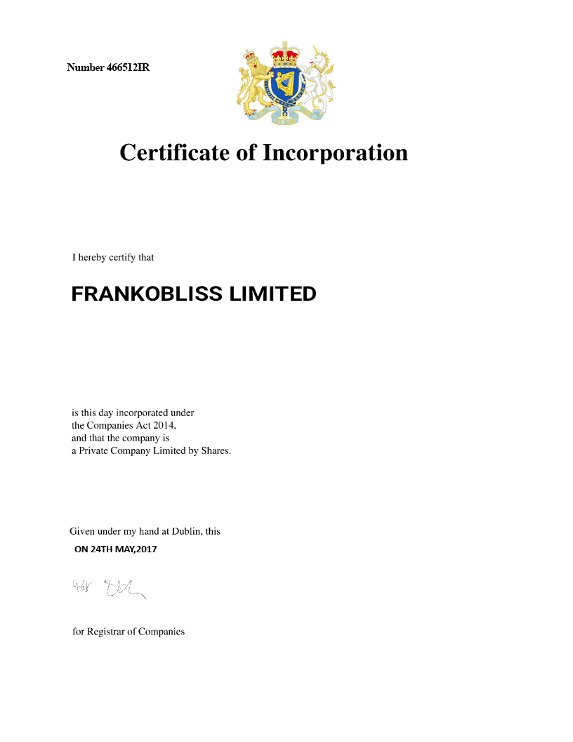 CERTIFICATE